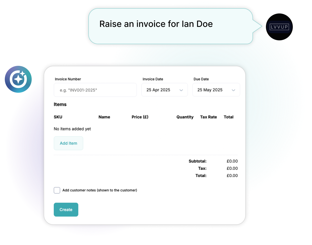Ask Rvvup Copilot to raise an invoice Ask Rvvup Copilot to raise an invoice